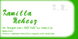 kamilla mehesz business card